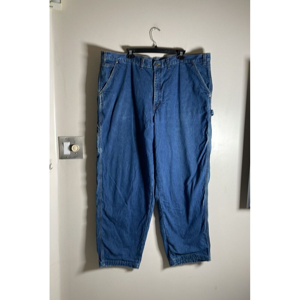 L.L.Bean Mens Plaid lined Carpenter pants jeans, waist 45